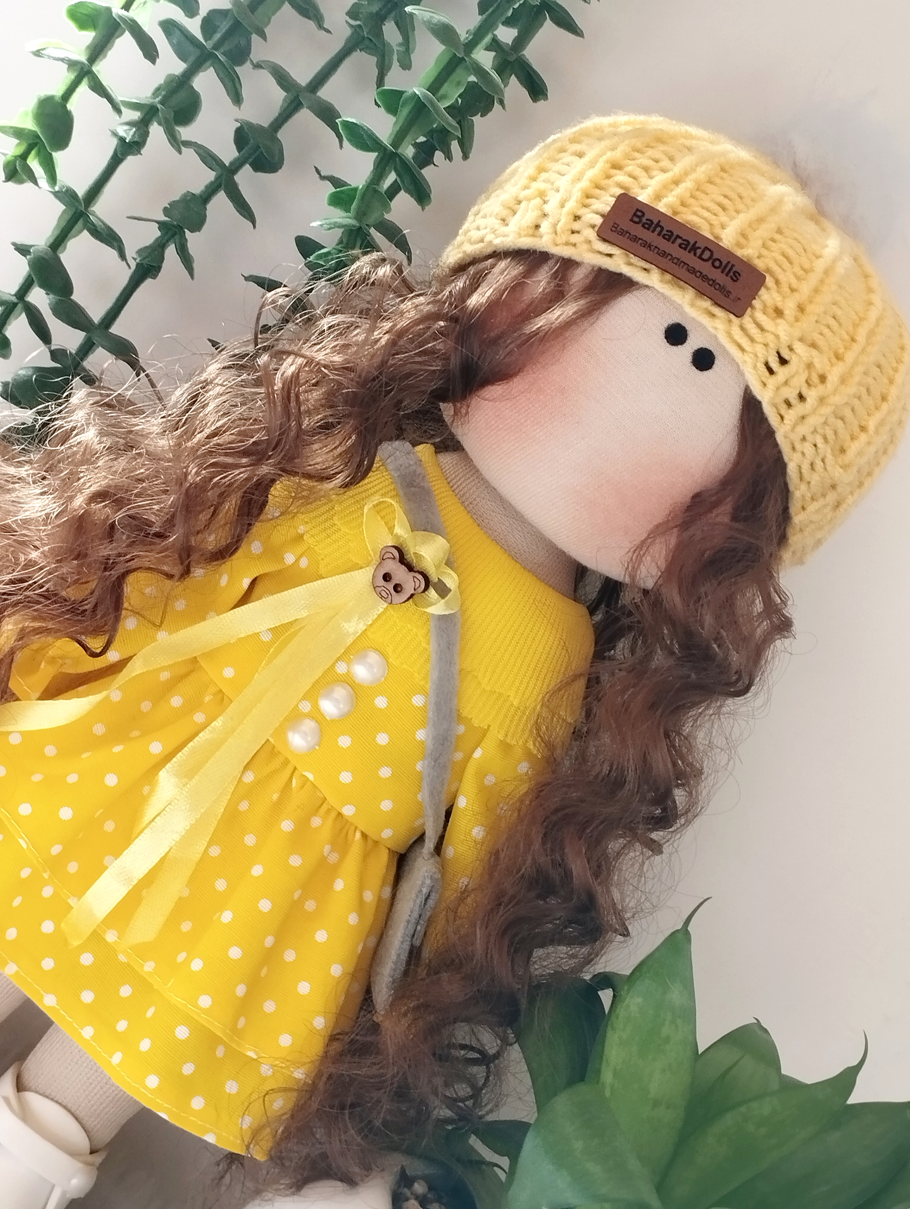 💛عروسک روسی دخترانه30سانتی سرچرخشی مدل پیراهن زرد خالدار💛(ارسال رایگان)